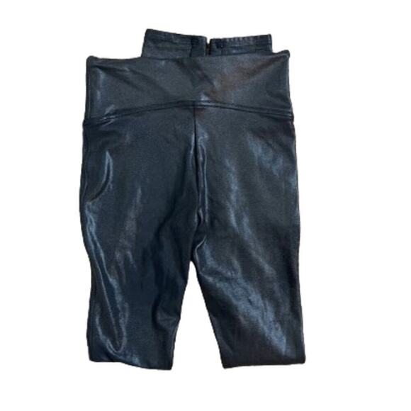SPANX FAUX LEATHER BLACK LEGGINGS SIZE XS - Picture 4 of 8